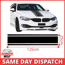 CAR UNIVERSAL STRIPES RALLY STICKERS RACING SPORTS DECAL HOOD BONNET ROOF BLACK