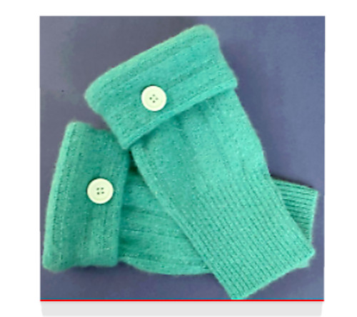Fingerless gloves green angora - fingerless,