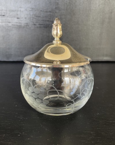 Vintage glass jam - glass, pot