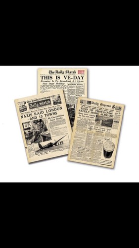 Ww2 wartime newspapers - ww2, replica
