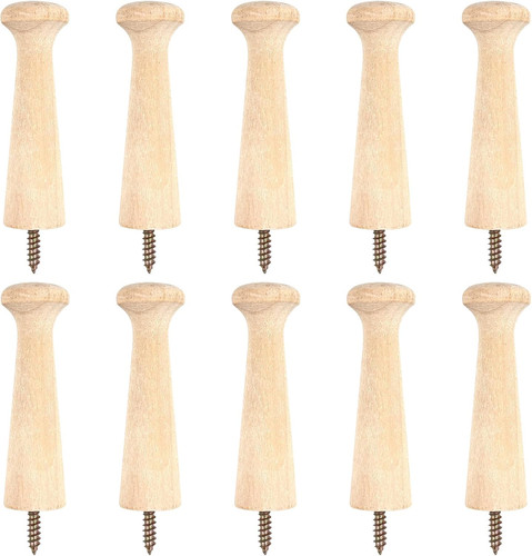 10pcs wooden shaker - peg, hooks
