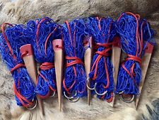 5 x 12z BLUE 3ft VERY HEAVY DUTY NYLON RABBIT PURSE NETS WITH PEGS FERRETING