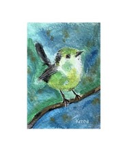 Aceo  HP Bird Original Gouache
