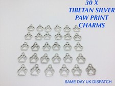 30 X TIBETAN METAL PAW PRINT