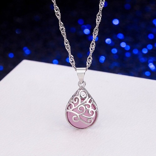 Pink moonstone pendant - pink,