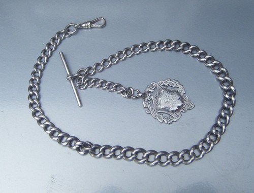 Antique heavy silver albert - antique,