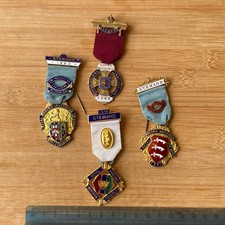 4x Masonic Pin Badges/Regalia/Medals Jewels Steward etc (ref #a62)