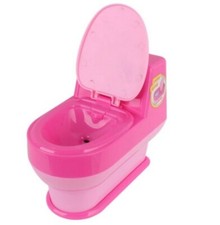 Bathroom Play Set Mini Electric Toilet Accessories For Barbie Doll Dream House