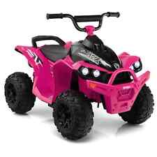 COSTWAY Kids Ride On ATV 12V Battery-Powered Ride-On Vehicle w/LED Lights-Pink