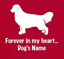 Golden Retriever Dog Forever in my heart w/ name Pillow choice of color