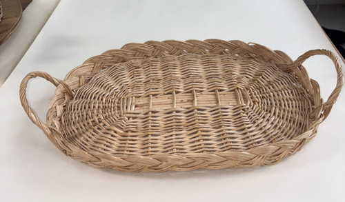 Decorative wicker tray with - wicker,