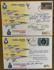 2 RAF Covers - FLYING JOKERS, Norway Aerobatics Team - 1 Multi-Signed & 1 Pilot