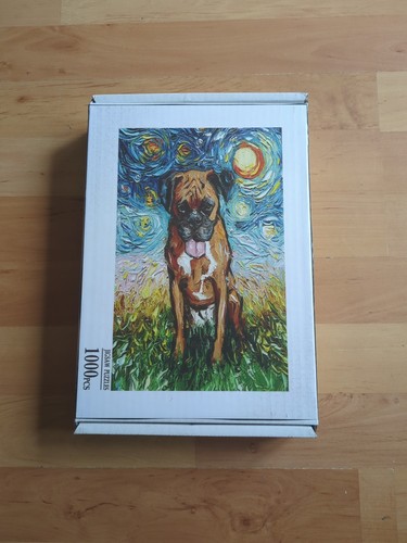 Boxer dog starry night - starry,