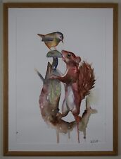 Wren & Red Squirrel. Original