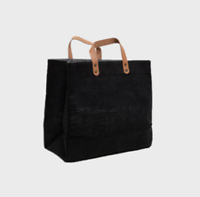 Black Jute Large Luxury Plain Shopping Bag Bags Shopper Reusable