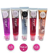 NK Lip Gloss Bubble Gum ,cherry,strawberry,Mango,clear Vitamin E (Pack of 5)