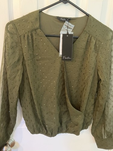 Nwt fratini blouse neck - blouse, army