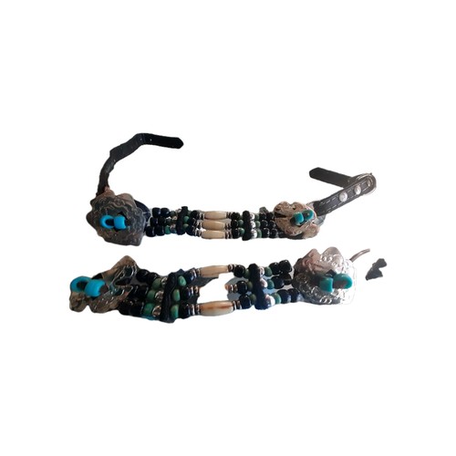 Boot straps leather concho - straps,