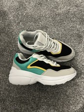 Azarey green black chunky trainers , size UK4
