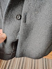 Gentleman's Vintage Crombie Overcoat Extra Large Black Pure New Wool