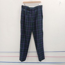 Lacoste Trousers Size 34 Tartan Check Wool Casual RMF30-CAP