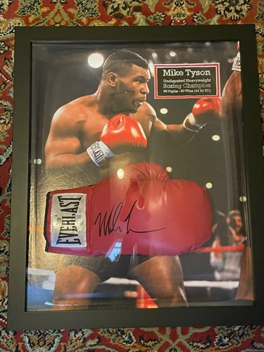 Framed mike tyson hand signed - framed,