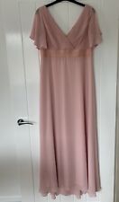 Maternity Plisse Surplice Neck Butterfly Sleeve Chiffon Pink Dress- Size XL