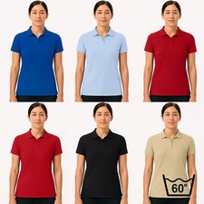 Womens Polo Shirt Cotton Short