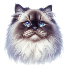White Himalayan Cat Head Vinyl