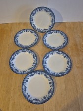 Empire Porcelain Co Savoy Small Plates Set of 6 Blue/White Vintage