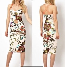Ted Baker dress Amabel floral Bodycon wiggle midi Size 1 UK 8