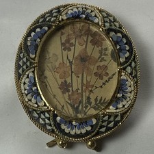 Italian Micro Mosaic Photo Frame circa 1970s Brass Framed Free Standing - VGC