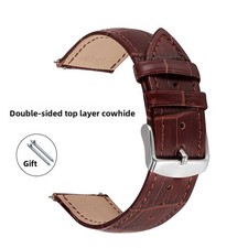 Quality Crocodile Grain Genuine Leather Watch Strap Quick Release Band 12mm-24mm
