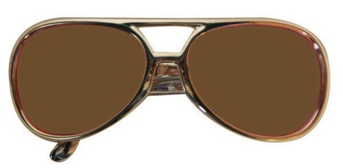 Gold elvis glasses with brown - gold,