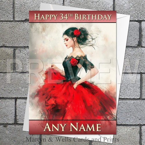 Flamenco dancer birthday card - flamenco,