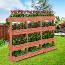 Wood 4-Tier Raised Garden Bed