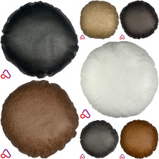 Round Faux Distressed Leather