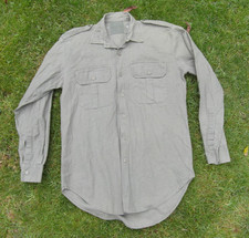 British Army Jungle Green Aertex Cellular Collared Shirt Post WW2 1960s Borneo