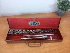 Britool 1/2" Square Drive AF 12 Point Vintage Socket Set with 19 Pieces + Case