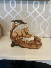 Wooden Carved Statue Of Lion