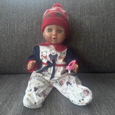 1995 Zapf Creation Doll with pink Dummy, 2 Outfits + Hats, closing  BLUE EYES 