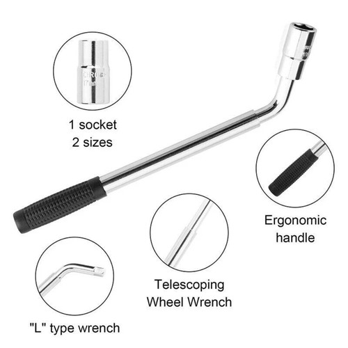 Extendable wheel wrench - extendable,
