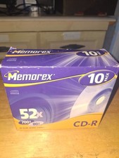 memorex 10 pack 52 x 700 mb 80 min cd - r in slim jewel cases boxed