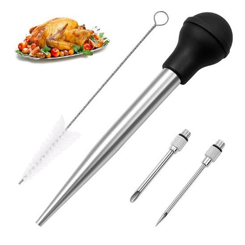 Stainless steel turkey baster - steel,