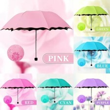 Women Colors Changing Umbrella Sun/Rain Protection Folding Anti-UV Parasol UK