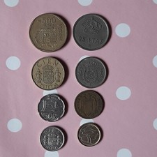 8 Spanish Coins Various Denominations See Photographs.
