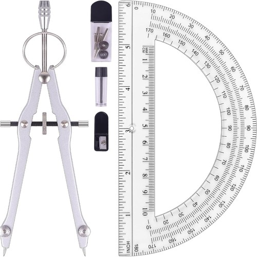 Compass and protractor set - compass,