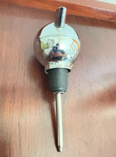 Vintage Chrome Bottle Pourer Stopper Atomic Style Barware 25ml 25cl Mid-Century
