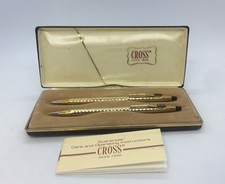 Cross Ball Pen and Mechanical Pencil Set Rolled 10k Gold Xerox Vintage