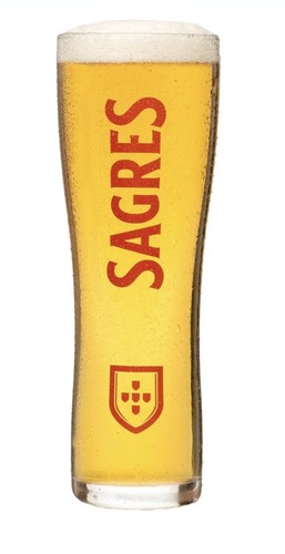 Sagres beer pint glass - beer,